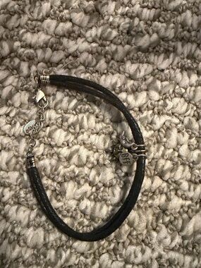 Black Braided Cord Bracelet with Sun and Moon Charms
